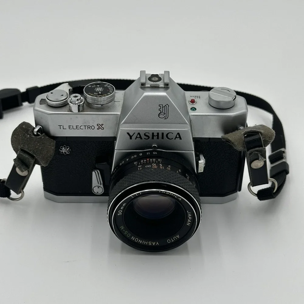 Yashica TL Electro X 35 mm SLR Camera with Lens, 2 Lens, Flash, Strap & Manual